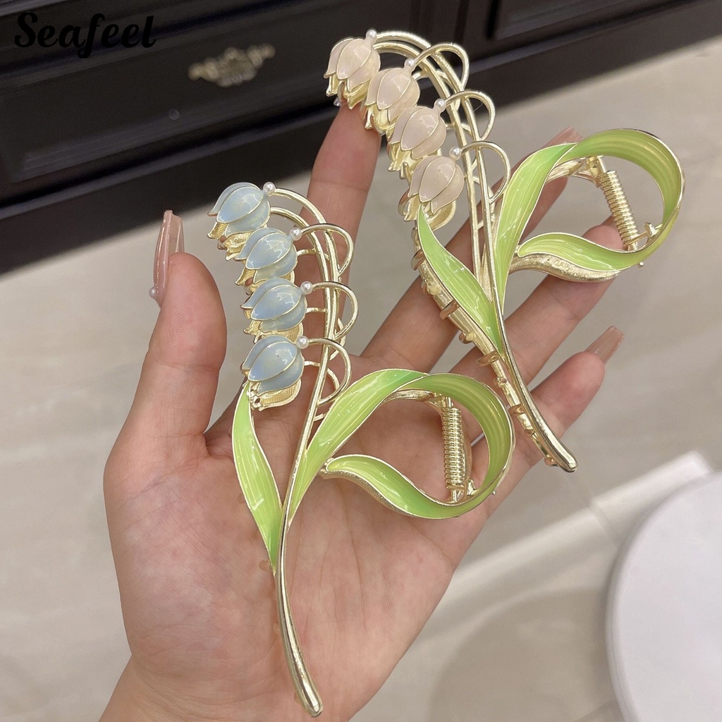 Kẹp Tóc Càng Cua Bằng Hợp Kim Mạ Vàng Chống Trượt Cho Nữ