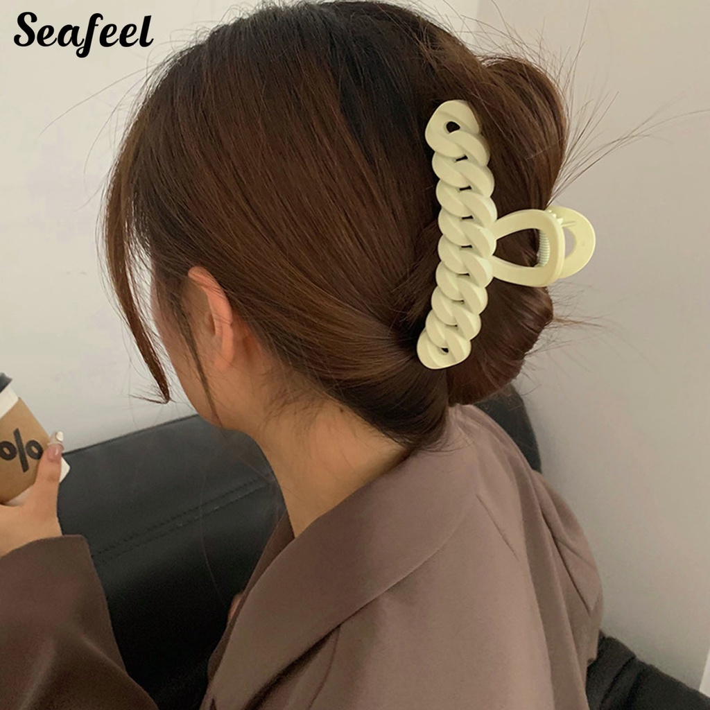 Kẹp Tóc Càng Cua Dạng Xoắn Lò Xo Chống Trượt Trọng Lượng Nhẹ Màu Sắc Đơn Giản Dành Cho Nữ
