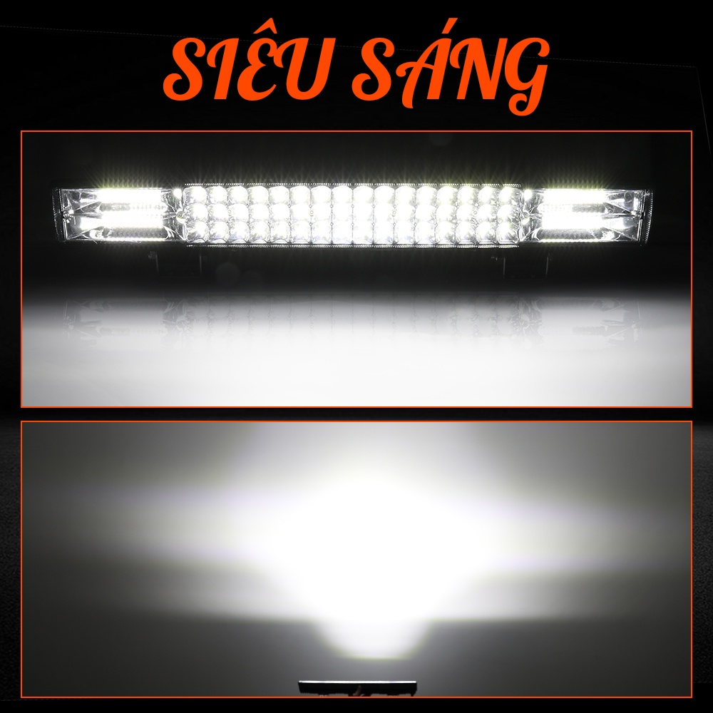 3 Hàng 12" 22" 32" 42" Thanh Đèn LED Offroad Thanh Led Combo Đèn Led Làm Đèn Thanh 12V 24V Cho 4X4 4WD SUV ATV Xe Ô Tô