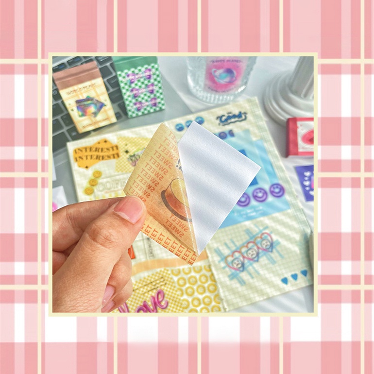 Bộ 50 Sticker Dán Trang Trí Sổ Tay Xinh Xắn Theo Phong Cách Hàn Quốc