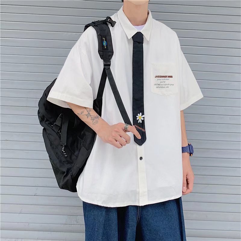 Bộ Áo Sơ Mi Ngắn Tay + Quần Short Thời Trang Trẻ Trung Cho Nam