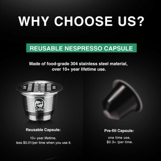 =Christmas=Refillable Square-hole Coffee Capsule Pod Filter Dripper Tamper for Nespresso