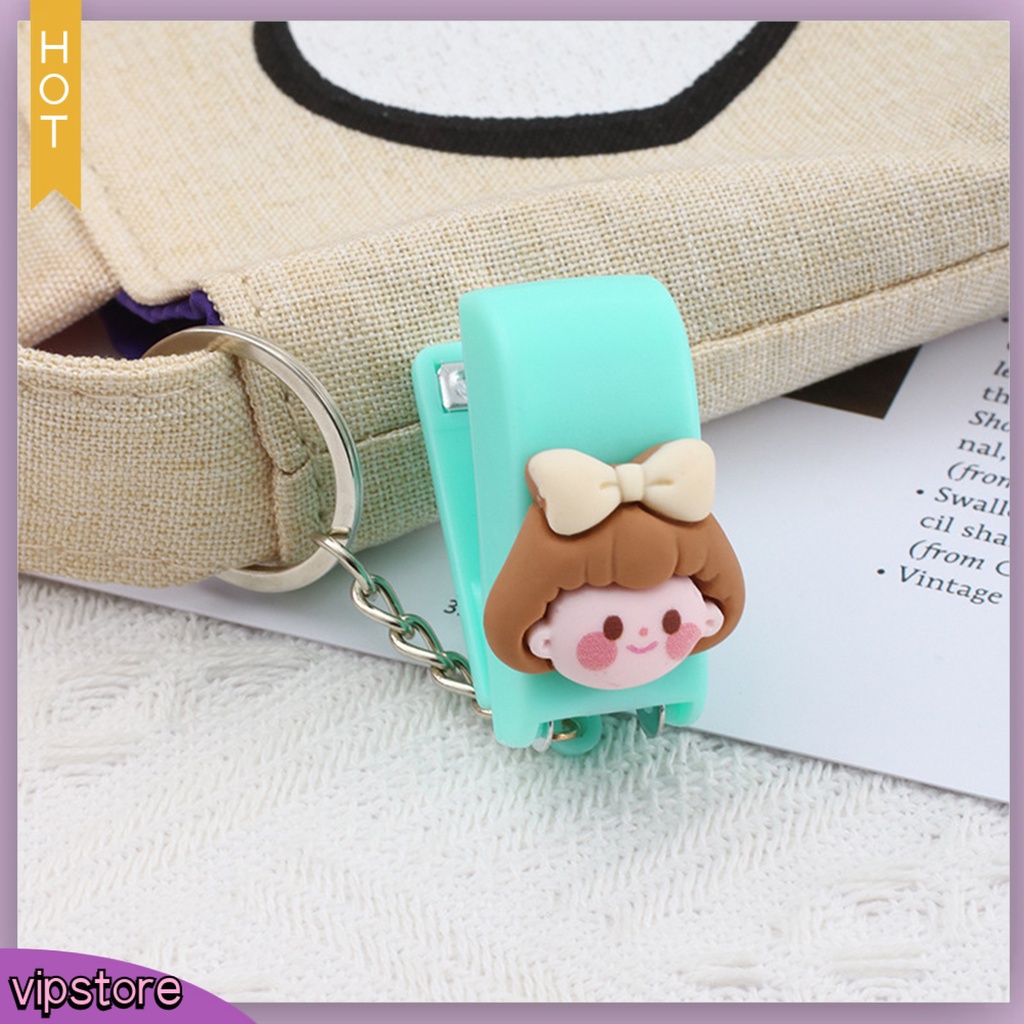 &lt;VIP&gt; Máy Dập Ghim Mini Hiệu Quả Cao Màu Macaron Thiết Kế Móc Khóa Hoạt Hình Dễ Thương Cho Học Sinh