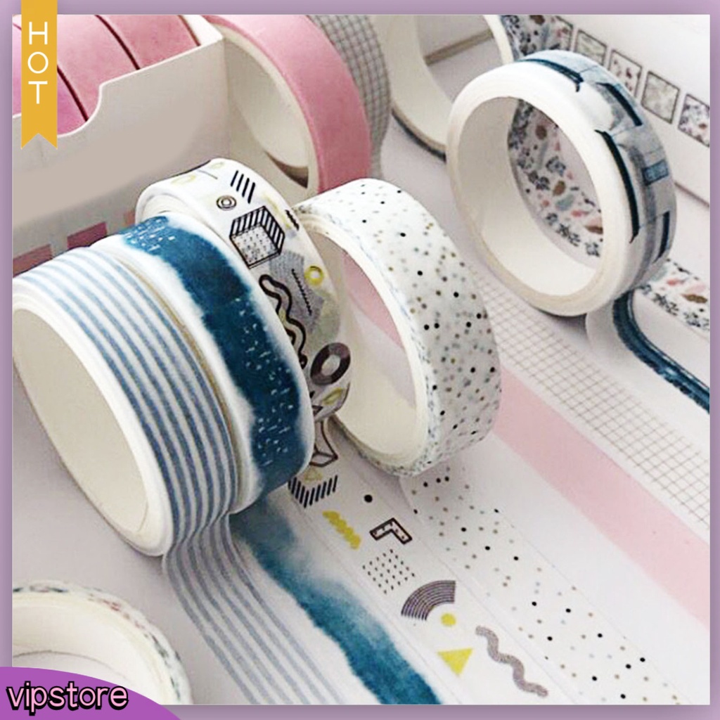 &lt;VIP&gt; Bộ 5 Cuộn Băng Dính Washi Dễ Xé Dùng Để Lên Kế Hoạch