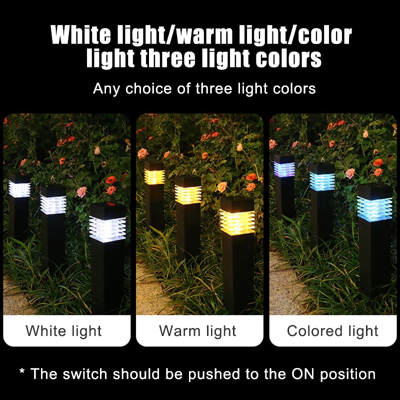 Đèn Sân Vườn Cắm Cỏ Ô Vuông Năng Lượng Mặt Trời chiếu sáng decor không gian mở