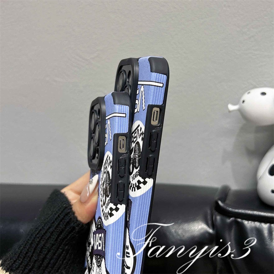 Ốp Điện Thoại TPU Mềm Màu Xanh Dương Hình Nhãn Hiệu Cho IPhone 14 13 12 11 Pro Max X XR Xs Max 8 7 Plus SE 2020