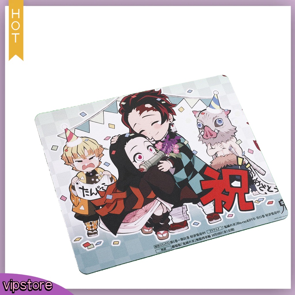 &lt;VIP&gt; Đệm Lót Chuột Chống Trượt In Hình Anime Demon Slayer Bằng Cao Su Cho Văn Phòng
