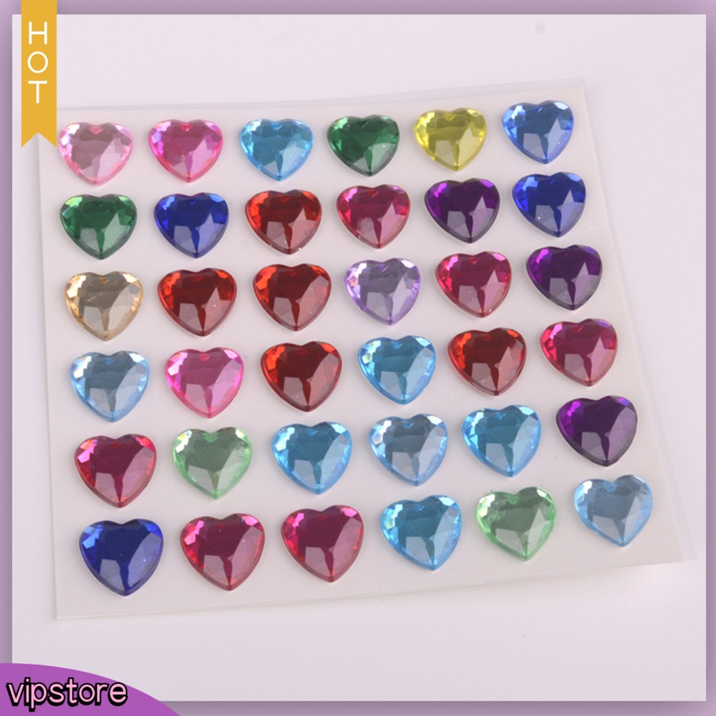 &lt;VIP&gt; Set 10 Miếng Dán Trang Trí Sổ Lưu Niệm Bằng Acrylic Ba Chiều Đính Đá Lấp Lánh
