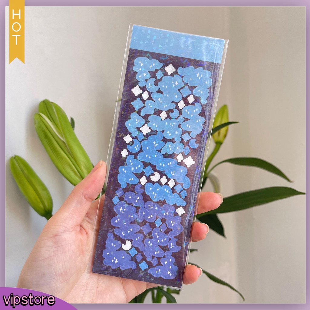 &lt;VIP&gt; 1 Tấm Sticker Dán Trang Trí Sổ Tay Màu Gradient Bằng PVC