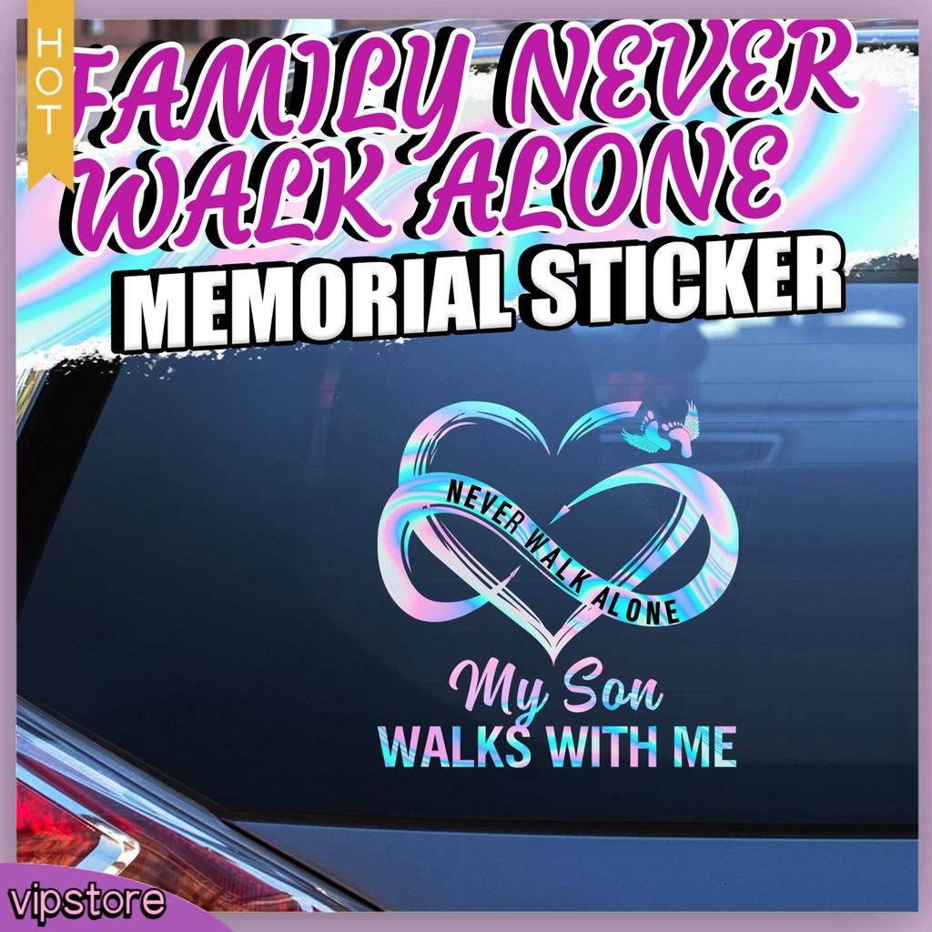 &lt;VIP&gt; Miếng Dán Trang Trí Xe Hơi Laptop In Chữ Never Walk Alone