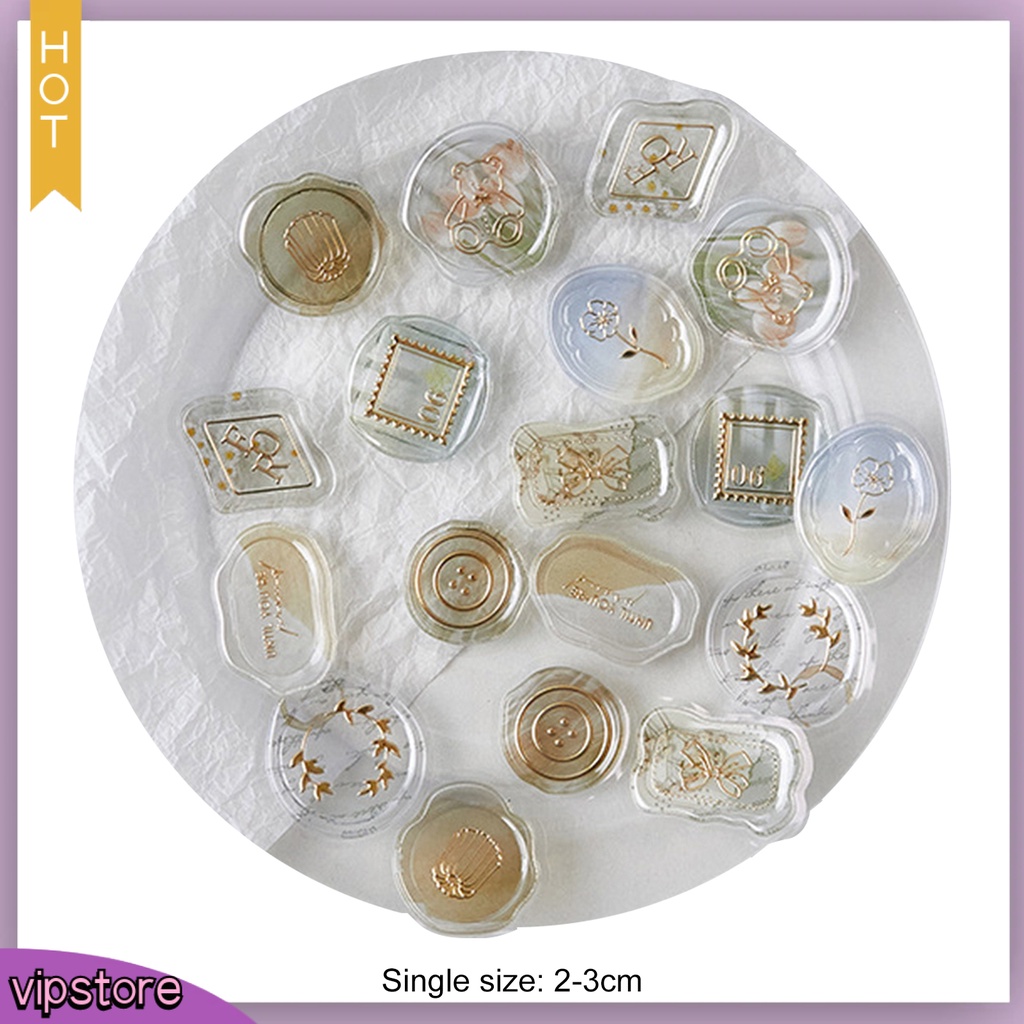 &lt;VIP&gt; Set 18 Miếng Dán Niêm Phong DIY Màu Sắc Tươi Sáng Thân Thiện Với Môi Trường