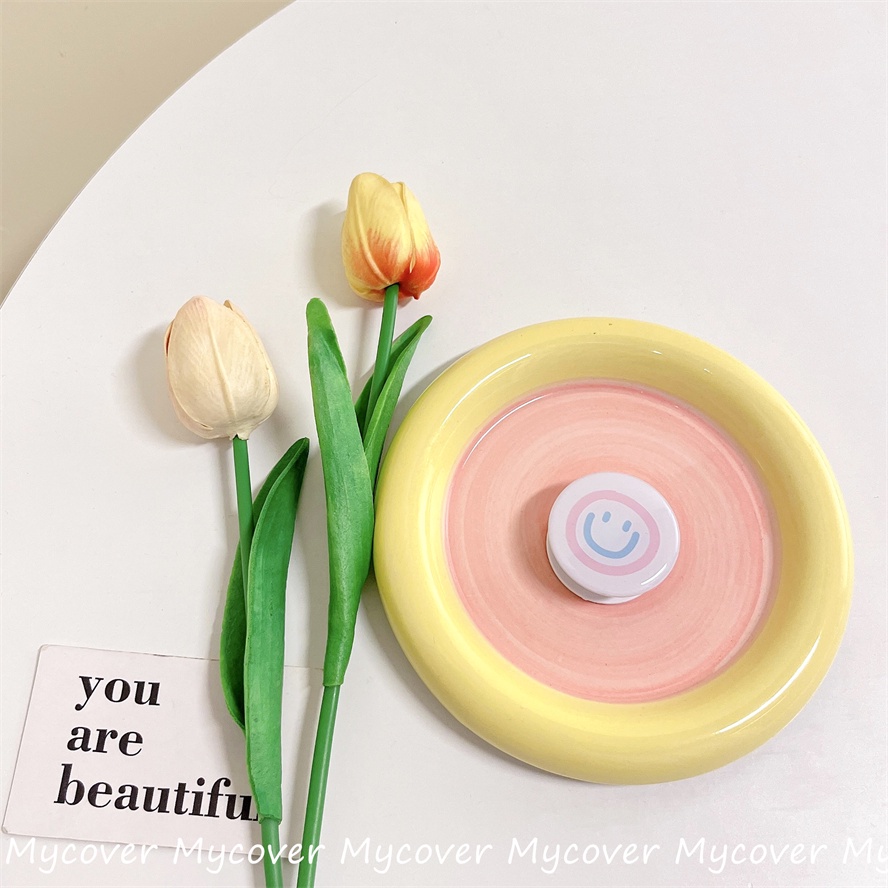 Giá Đỡ Điện Thoại Dạng Vòng Nhẫn Đeo Ngón Tay Hình Hoa / Mặt Cười Đơn Giản Phổ Biến