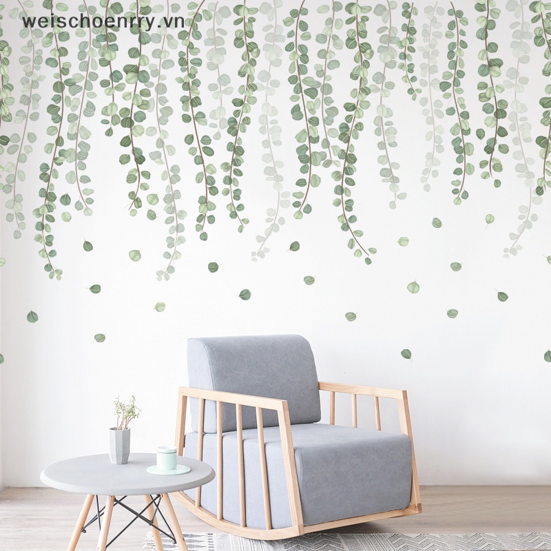 Giấy Dán Tường Bằng Vinyl Hình Cây Lá Nhiệt Đới Trang Trí Nhà Cửa