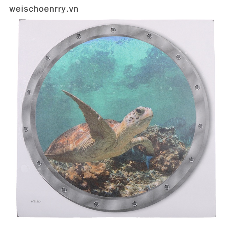 Sticker Dán Tường Chống Thấm Nước Hình Rùa Dễ Thương Bắt Mắt