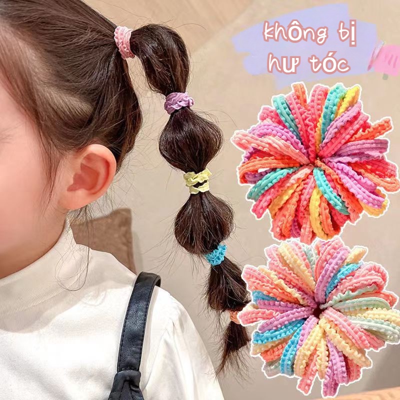 Phong Cách Ins Kẹo Màu Tóc Dây Cô Gái Tóc đuôi Ngựa Không Làm Tổn Thương Tóc Dây Cao Su Nhỏ