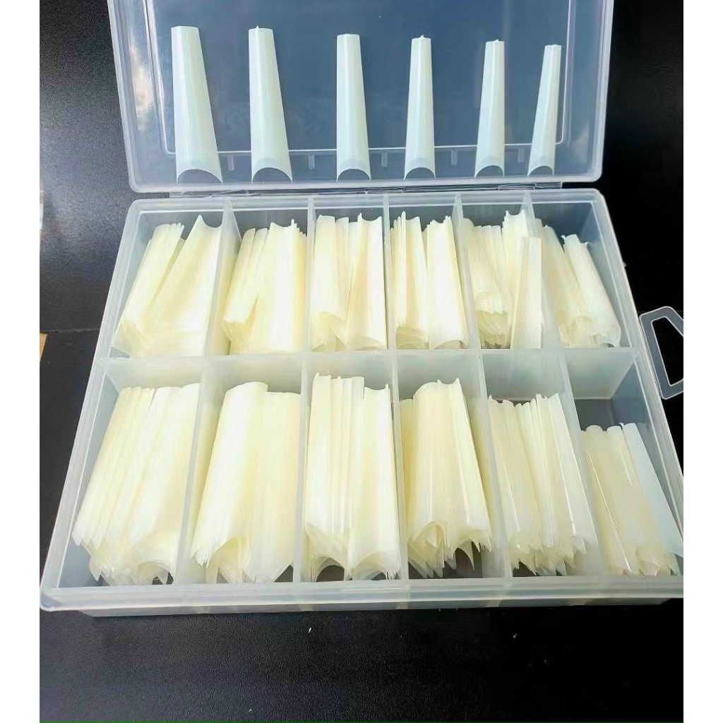 Hộp móng típ nối dài form thang, vuông ống tre - phụ kiện nail