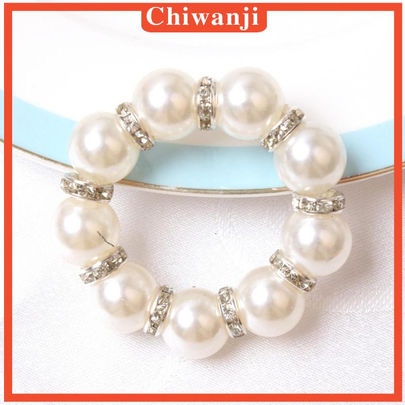 [Chiwanji] Vòng Giữ Khăn Ăn 4 Hạt Cườm Đá Rhinestone Serviette