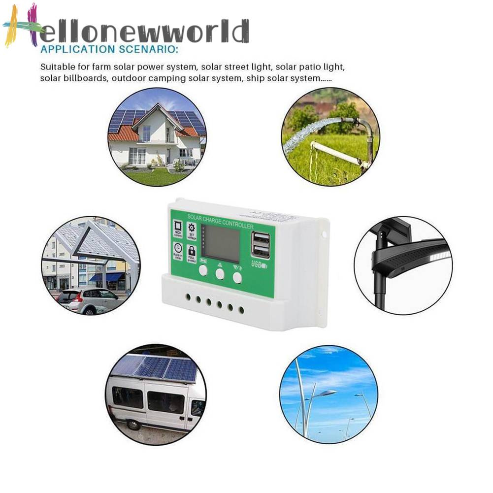 Bộ Điều Khiển Sạc 10A 20A 30A 40A 50A 60A 12V 24V Có Màn Hình LCD