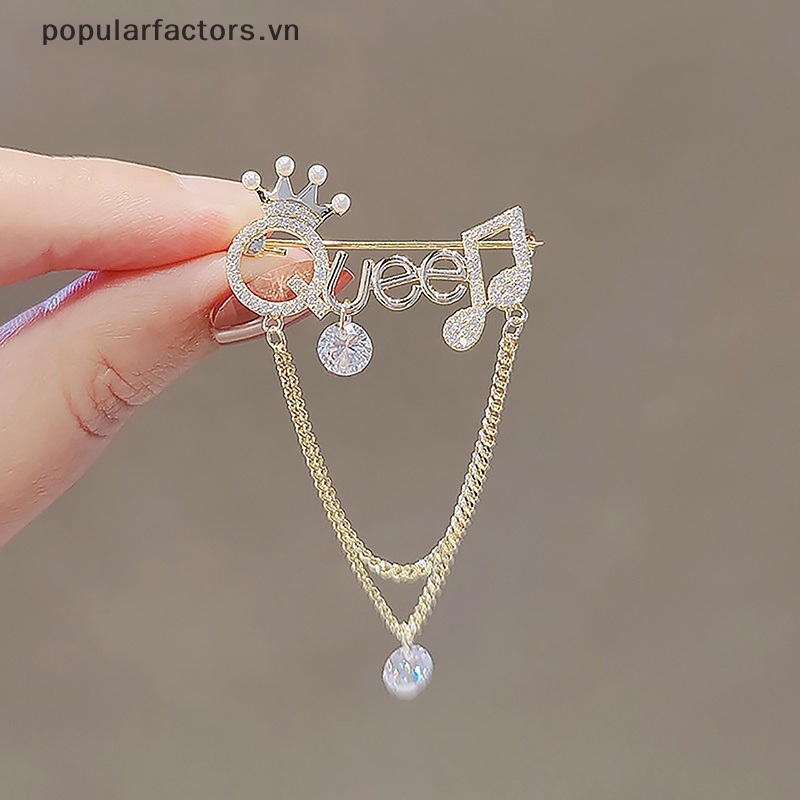 Ghim Cài Áo Hình Nữ Hoàng Đính Đá Thời Trang