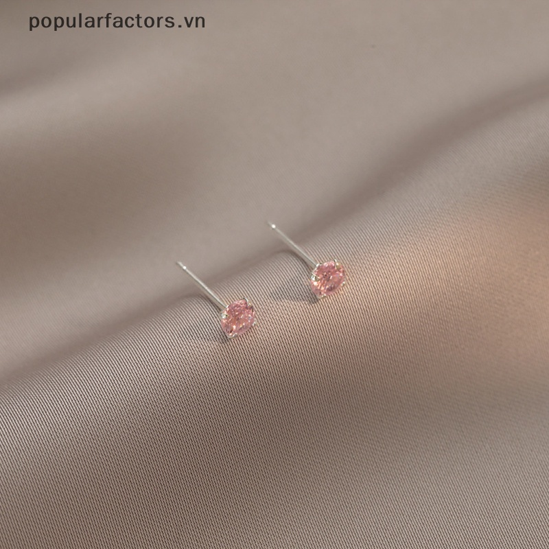 Bông Tai Mạ Bạc 925 Hình Tròn Đính Đá Zircon Phong Cách Cổ Điển Thời Trang Cho Nữ