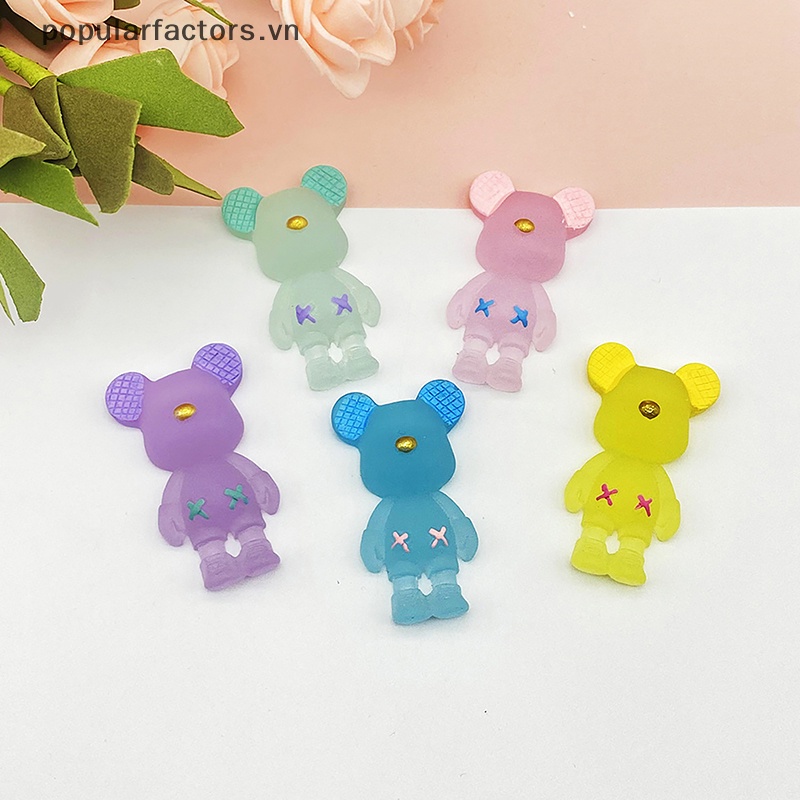 [Phổ Biến] Phụ Kiện Kẹp Tóc Trang Trí Hình Gấu Hoạt Hình Bằng Nhựa Phát Sáng DIY Cho Điện Thoại Di Động