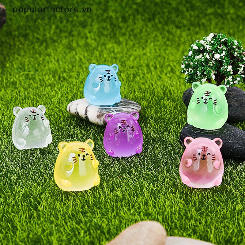 Bộ 2 Đồ trang trí Hổ Dạ Quang Bằng Nhựa Resin Dễ Thương Dùng Trang Trí Tiểu Cảnh