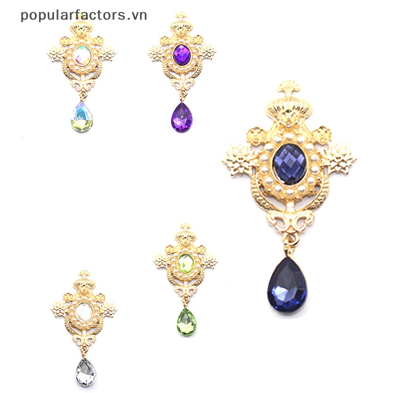 Ghim Cài Áo Hợp Kim Hình Giọt Nước Đính Đá / Ngọc Trai / Kim Cương Giả Dùng Trang Trí Hộp Quà Cưới DIY