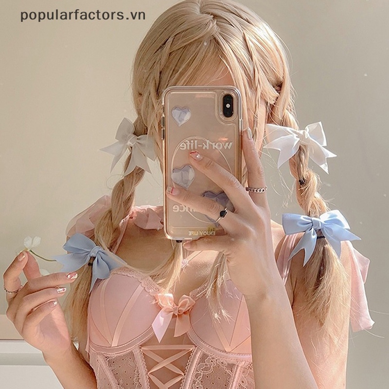 1 Cặp Kẹp Tóc Đuôi Ngựa Đính Nơ Thời Trang Mùa Hè Cho Nữ