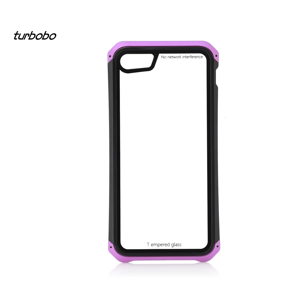 Ốp Điện Thoại Kính Cường Lực Khung Kim Loại Chống Sốc Cho iPhone 7 / 8 / X / XS / XR