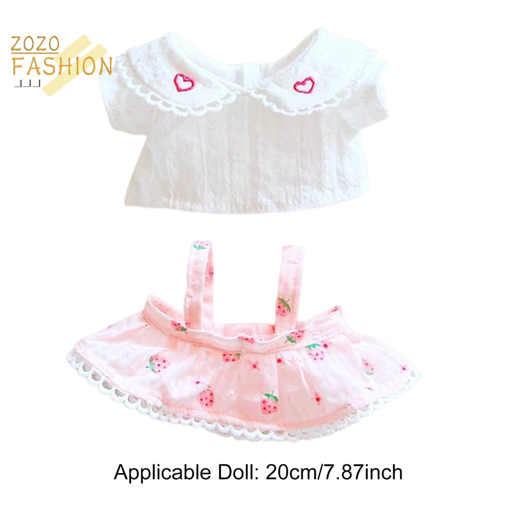 Đầm Hai Dây Họa Tiết Dâu Tây / Búp Bê Tinh Tế Trang Trí Nhà Cửa