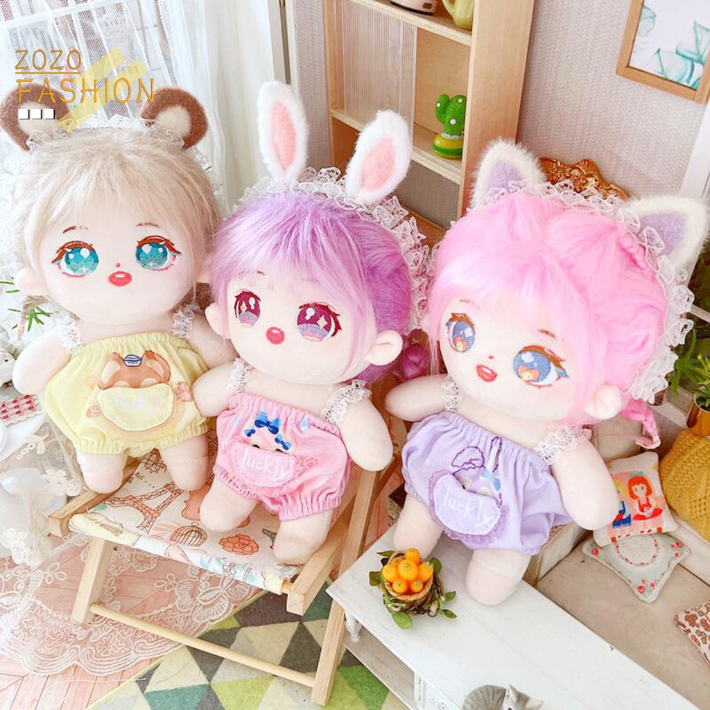 Quần Yếm Búp Bê 20cm Mềm Mại Phối Túi Họa Tiết Hoạt Hình Dễ Thương Dành Cho Bé Gái