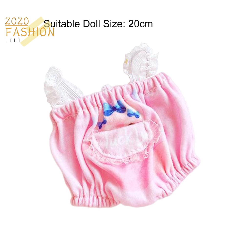 Quần Yếm Búp Bê 20cm Mềm Mại Phối Túi Họa Tiết Hoạt Hình Dễ Thương Dành Cho Bé Gái