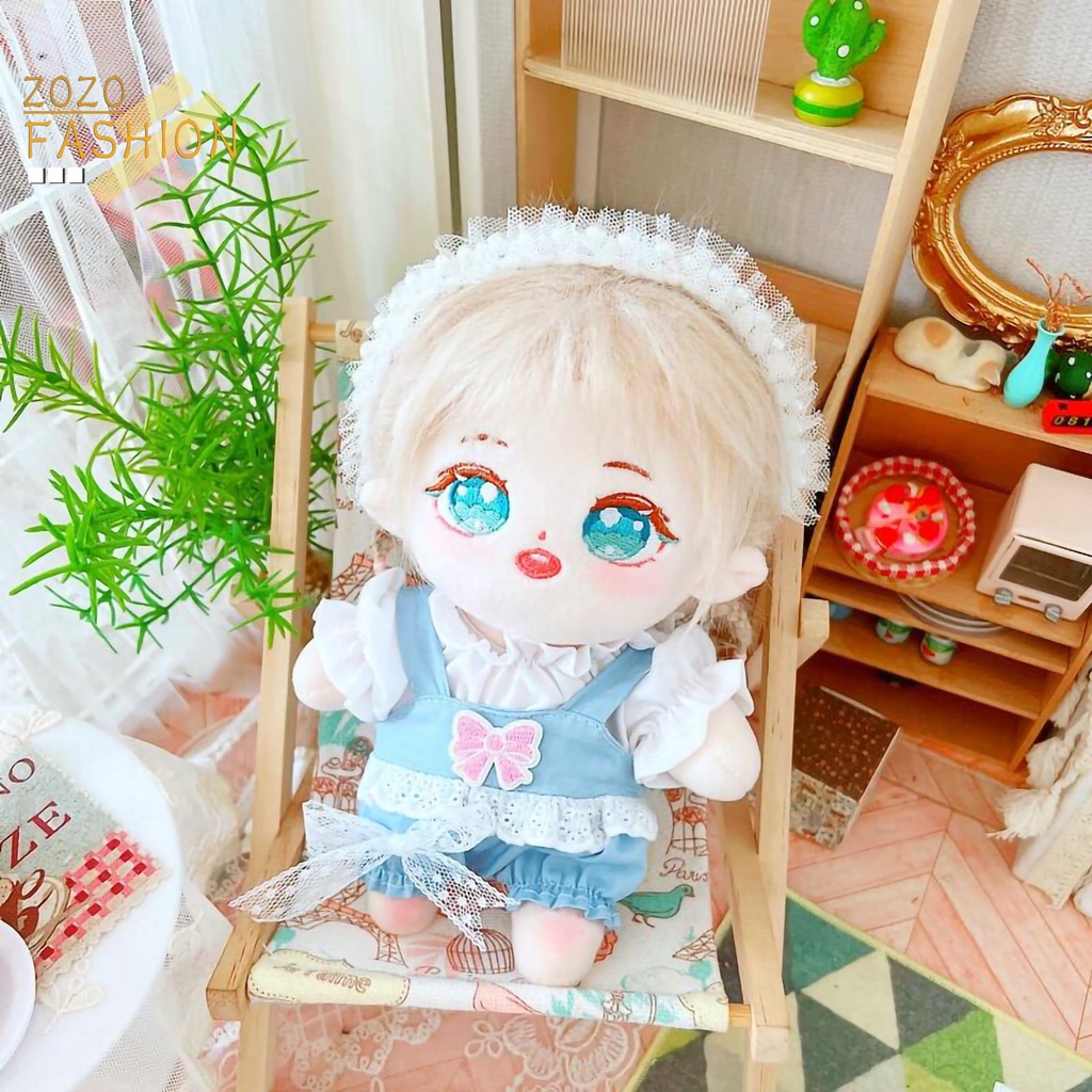 Quần Yếm Mini 20cm Đính Nơ Hai Màu Ấm Áp Dễ Thương Cho Búp Bê