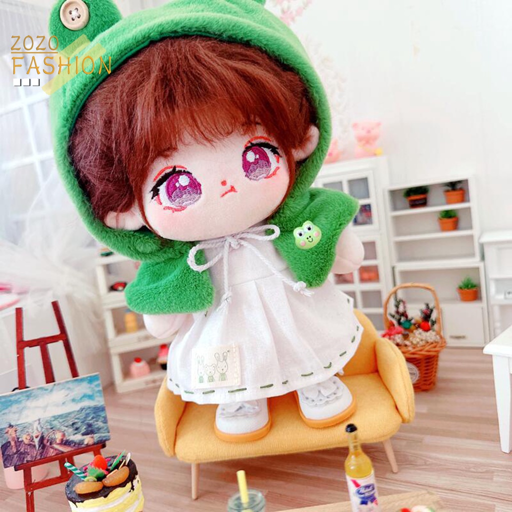 1 Bộ Áo Choàng Và Đầm Hóa Trang Ếch Siêu Mềm Không Phai Màu Cho Búp Bê