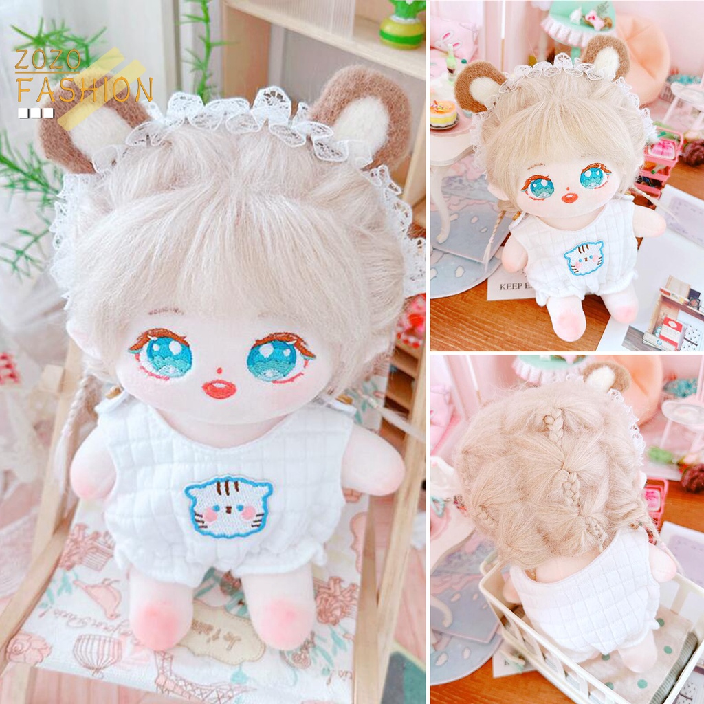 Áo Liền Quần Bằng Cotton 20cm In Họa Tiết Hoạt Hình Dễ Thương Cho Búp Bê