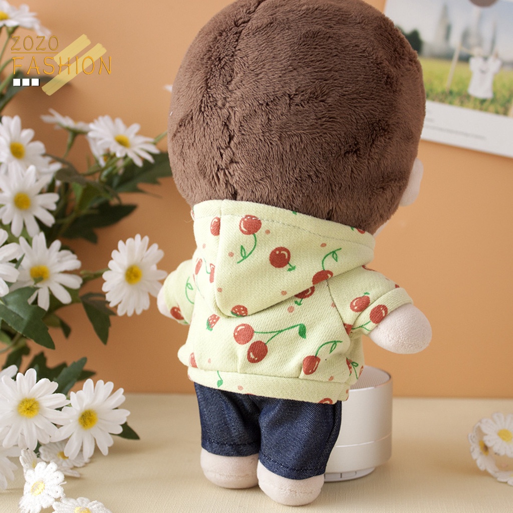 Áo Sweater Có Mũ Trùm Phối Lông Thân Thiện Với Da Chống Vỡ Hình Trái Cherry Đồ Chơi Kèm Quần Trang Trí