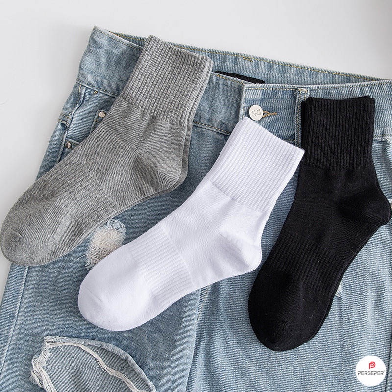 Tất vớ nam nữ chất liệu vải Hàn co giãn bốn chiều, kiểu dáng trơn phong cách hiện đại - Muzini TN65