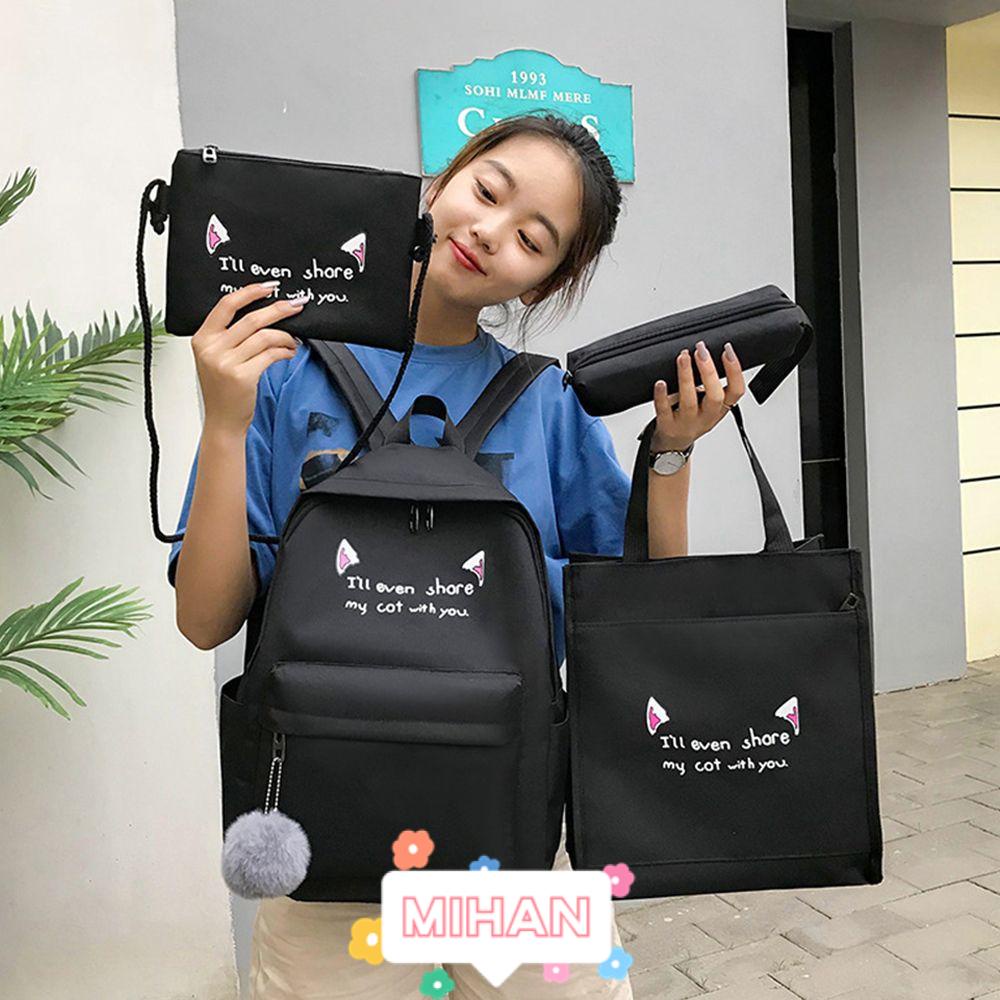 MIHAN1 Set Ba Lô Túi Xách Ví Cầm Tay Thời Trang Cho Nữ