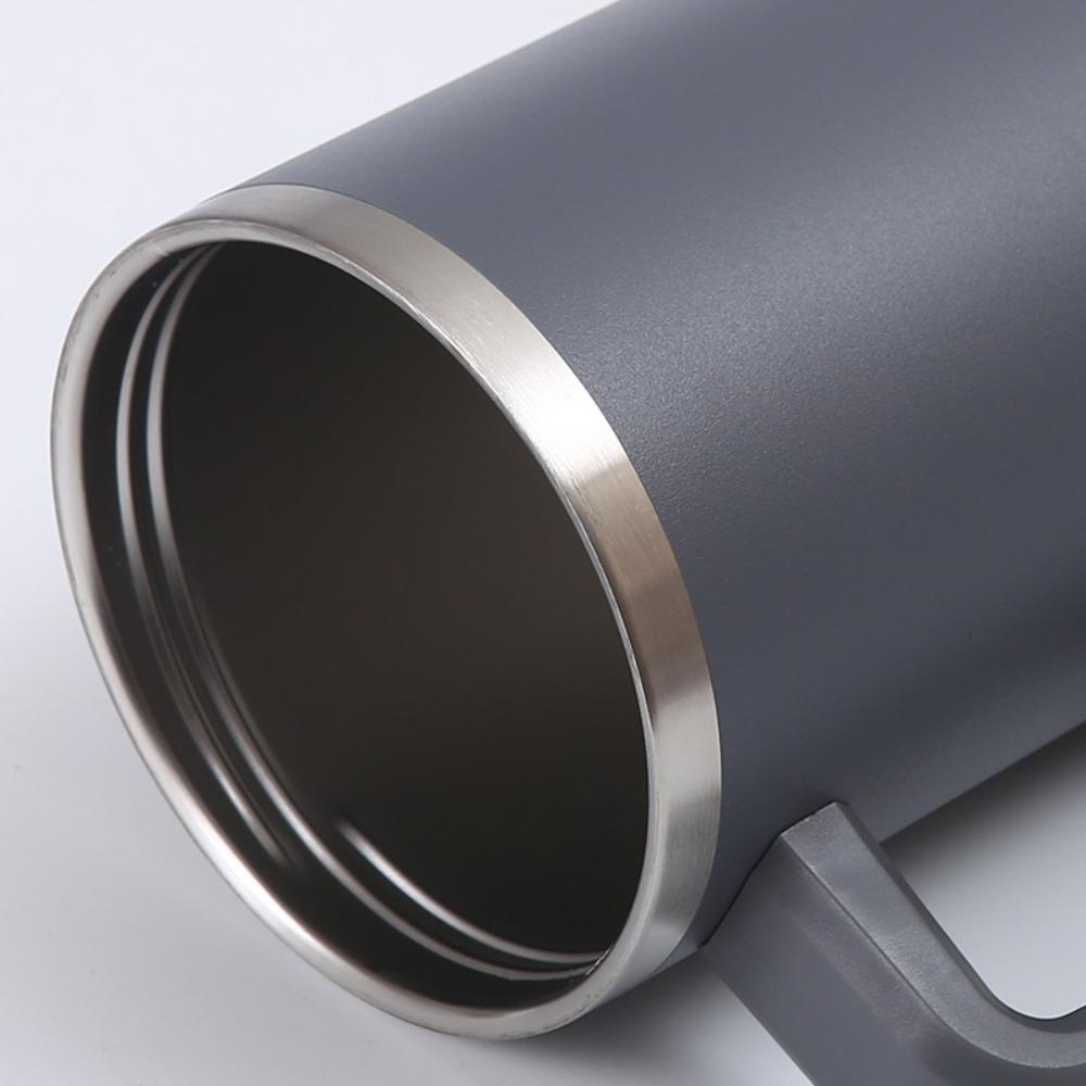 Cốc Uống Cà Phê Bằng Thép Không Gỉ 304 Hai Lớp Cách Nhiệt Dung Tích Lớn Có Nắp Kèm Ống Hút Cho Xe Hơi Du Lịch Ngoài Trời