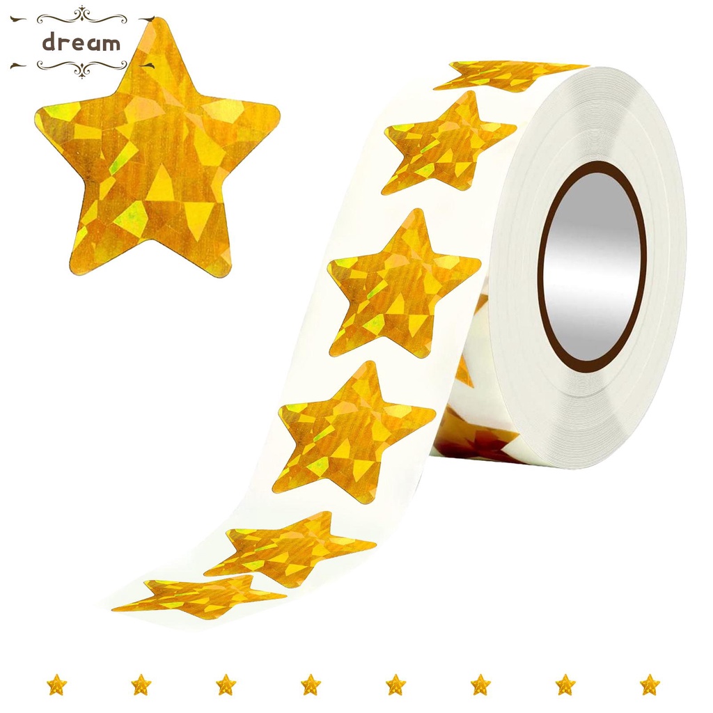 【DREAMLIFE】Gold Star Stickers Versatile Use Aluminized Paper Fun And Engaging Golden