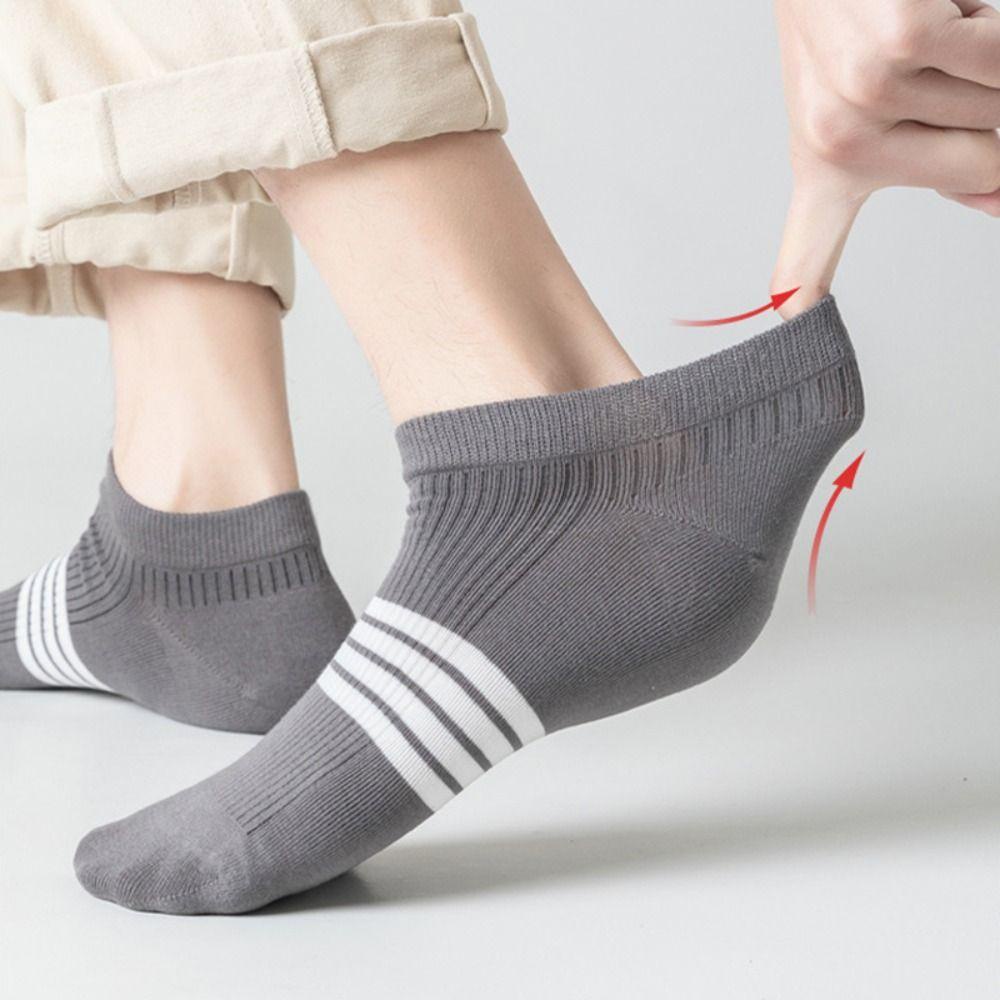 ANEMONE Vớ Thể Thao Bằng Cotton Mềm Mỏng Phối Lưới Họa Tiết Kẻ Sọc Thời Trang Mùa Hè Cho Nam