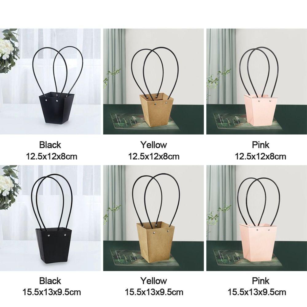 YVE Bộ 2 Hộp Quà Tặng Mini Bằng Giấy Kraft Chống Thấm Nước In Họa Tiết Hoa Hồng Xinh Xắn