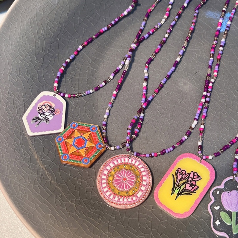 Vòng Cổ Choker Kết Hạt Hình Hoa Handmade