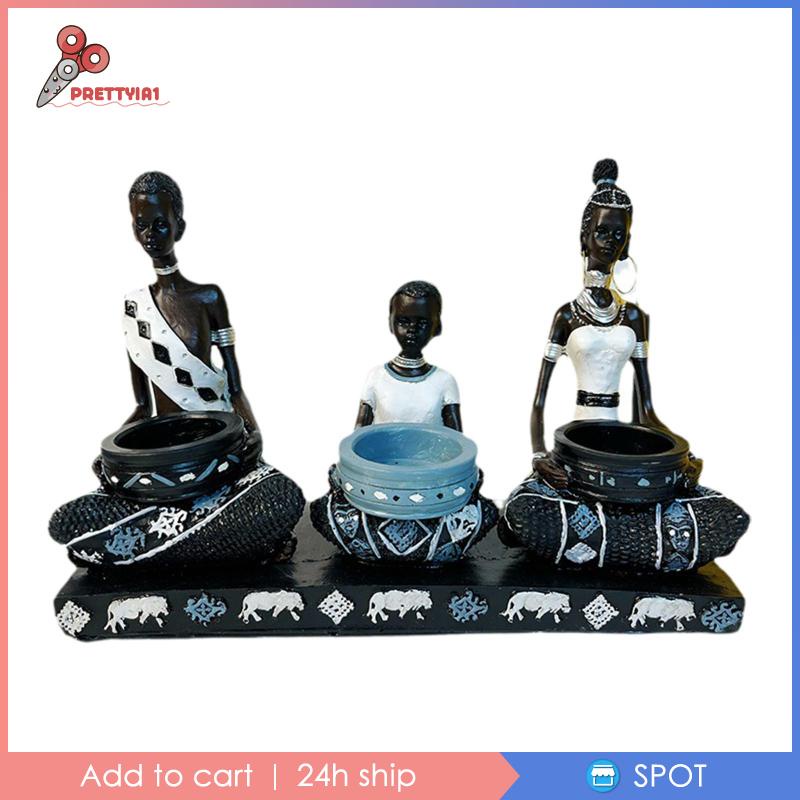 [Prettyia1] Giá Đỡ Nến Hình Tượng Châu Phi Dùng Trang Trí Bàn Trà