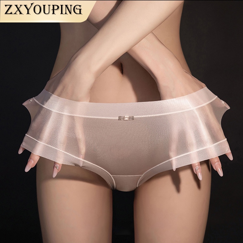 Quần chip tàng hình,Bộ 3 Quần Lót Lưới Lụa Lạnh Siêu Mỏng Trong Suốt Thoáng Khí Kháng Khuẩn Quyến Rũ Cho Nữ,quần lót không đường may