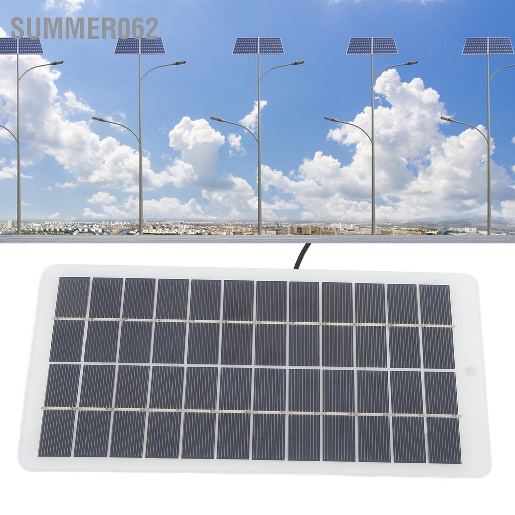 Summer062 Bảng điều khiển năng lượng mặt trời Di động Bộ sạc chịu thời tiết hiệu quả cao với giao diện DC cho đèn thông 5W 12V