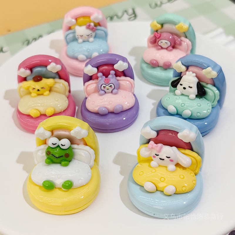 Sanrio Phụ Kiện Trang Sức Cho Nhà Búp Bê Diy Có Gối Ngủ Và Móc Khóa Hình Hoạt Hình