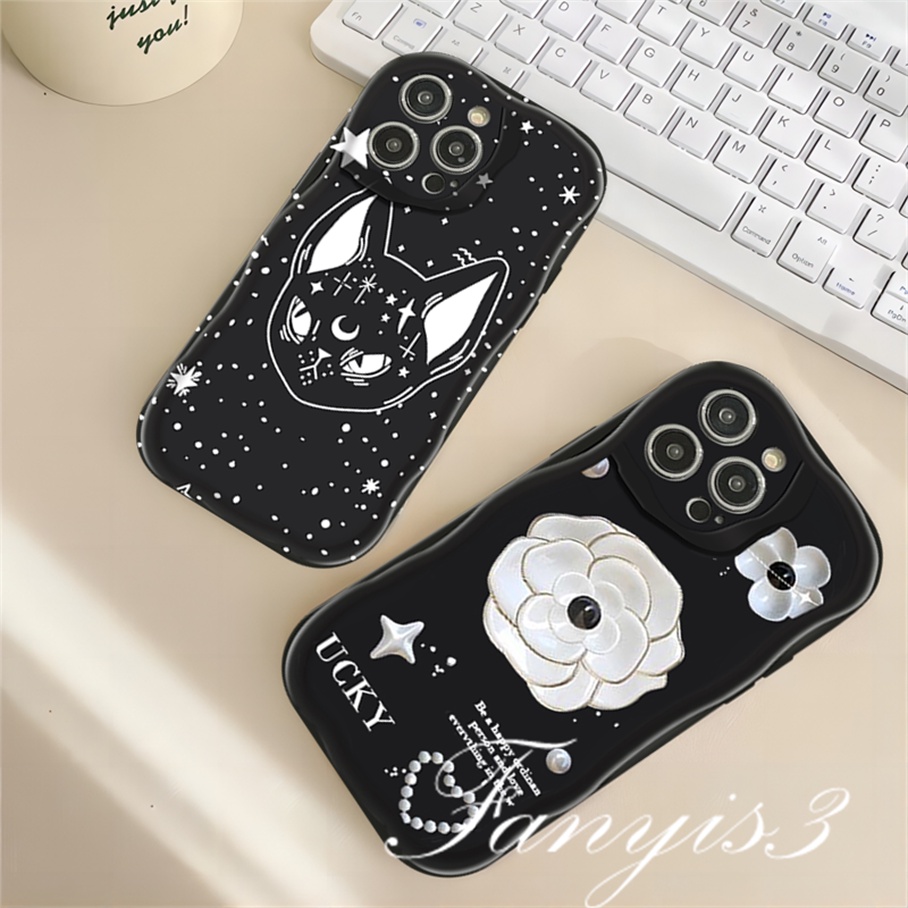 Ốp Điện Thoại Silicone TPU Mềm Họa Tiết Hoa / Mèo Cho IPhone 14 13 12 11 Pro Max X XR Xs Max 8 7 6s Plus SE 2020