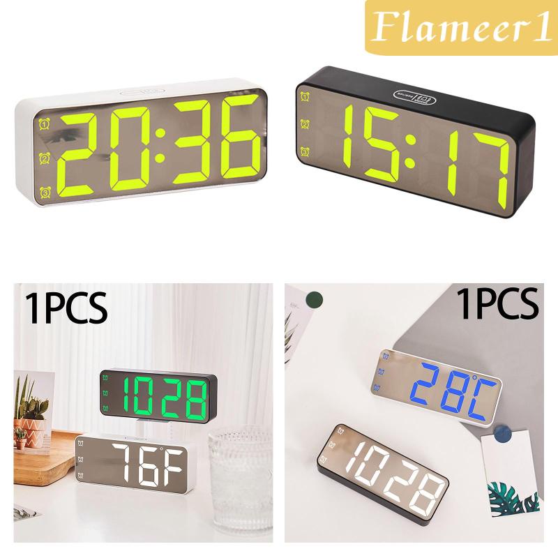 [Flameameer1] Đồng Hồ Báo Thức Kỹ Thuật Số Mặt Gương Để Bàn Cho Phòng Vẽ / Quán Cà Phê /
