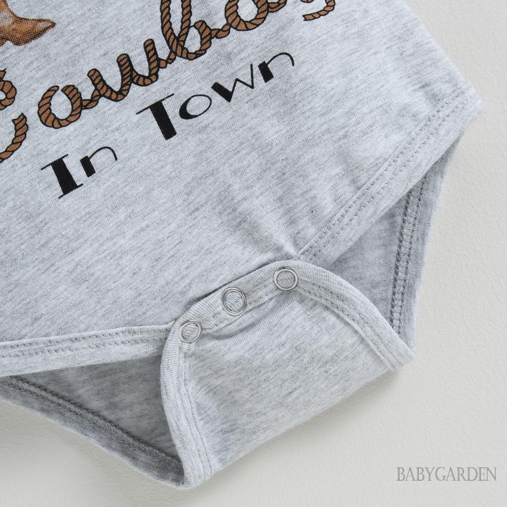 Bộ Áo Liền Quần In Chữ Dễ Thương Cho Bé 0-12 Tháng Tuổi